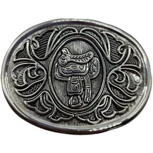 vintage Avon silver-toned horse saddle belt buckle